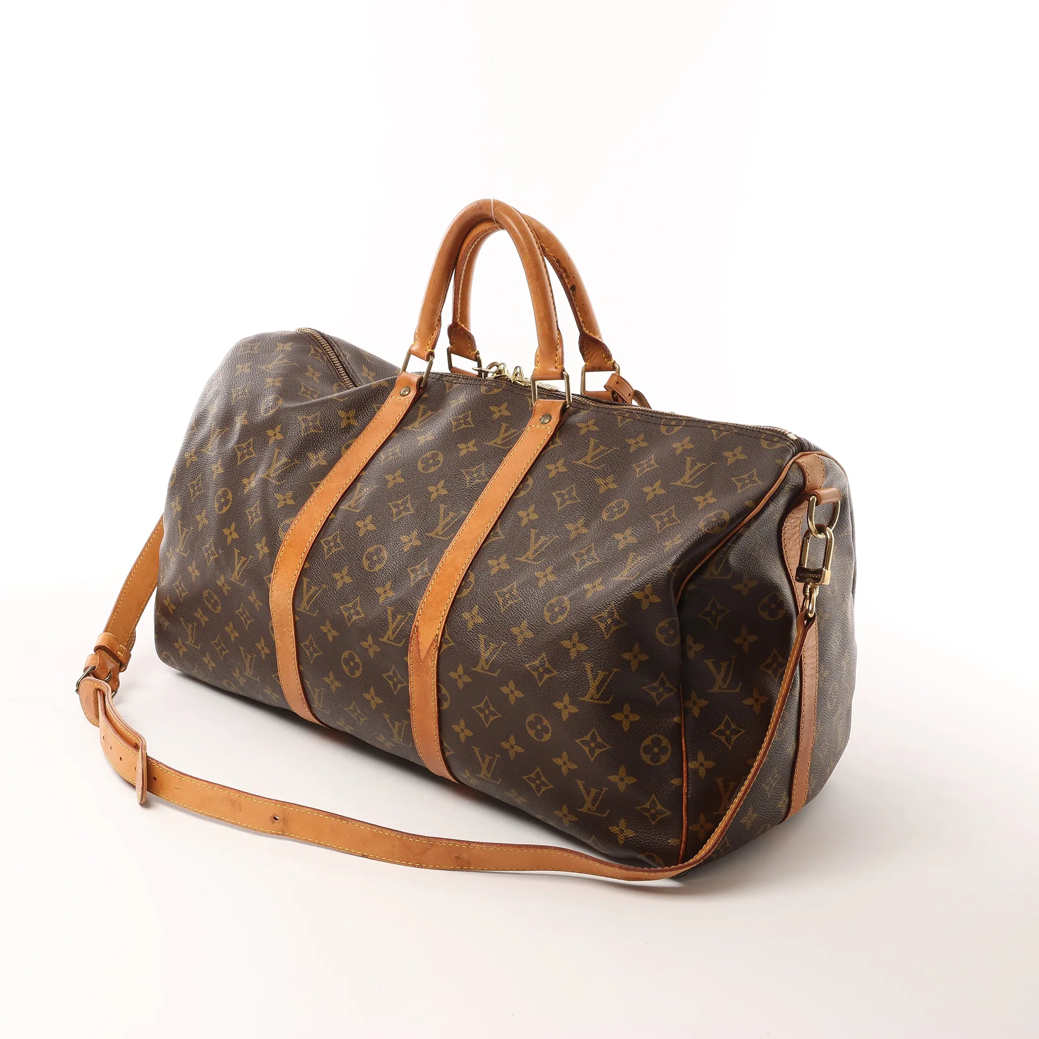Louis Vuitton Keepall Bandoulière 50 Monogram Canvas Travel Bag in Brown M41416