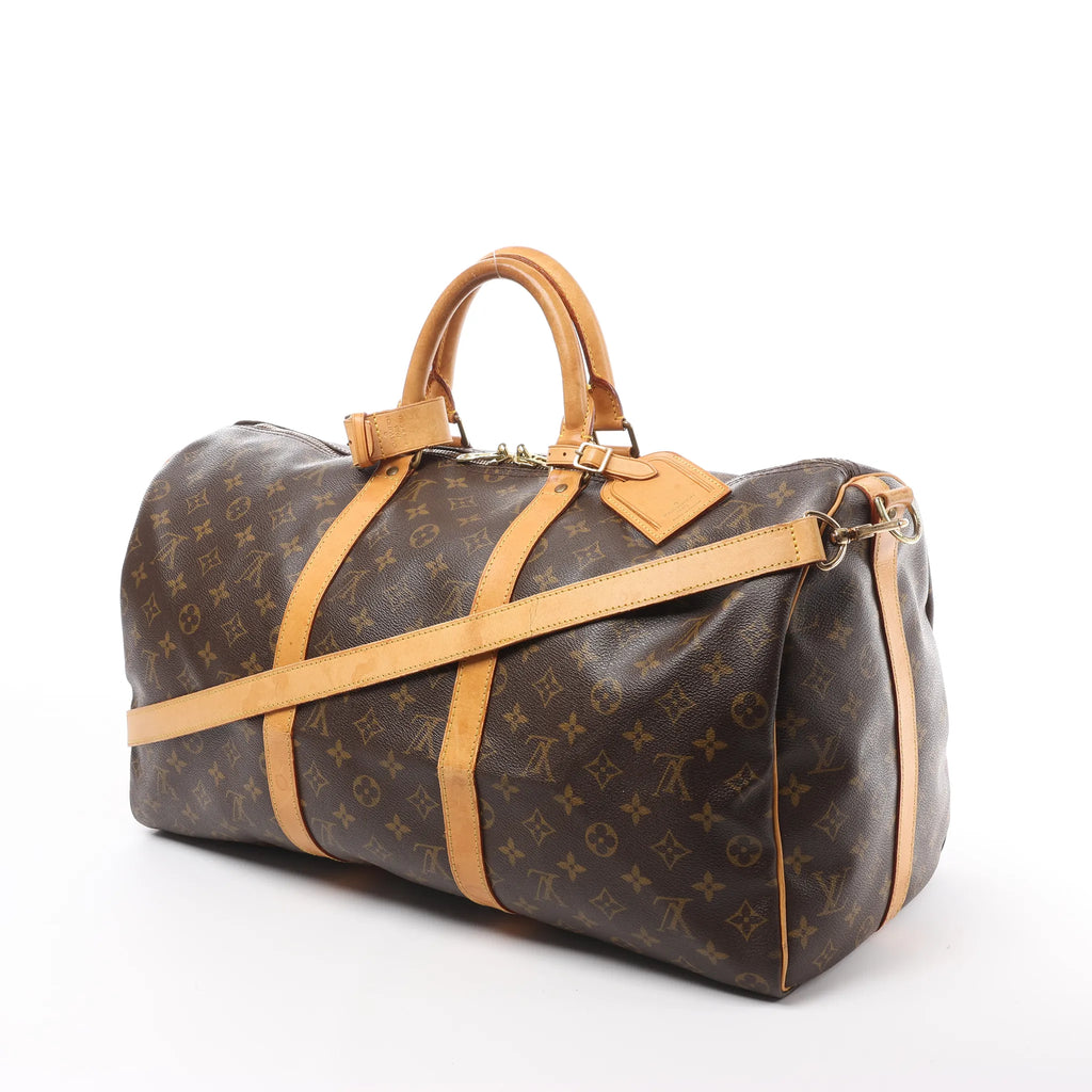 Louis Vuitton Keepall Bandoulière 50 Monogram Canvas Travel Bag in Brown M41416