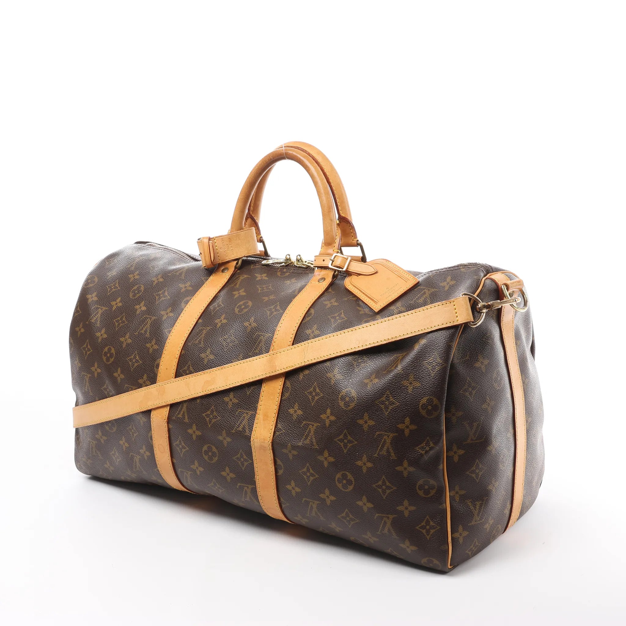 Louis Vuitton Keepall Bandoulière 50 Monogram Canvas Travel Bag in Brown M41416