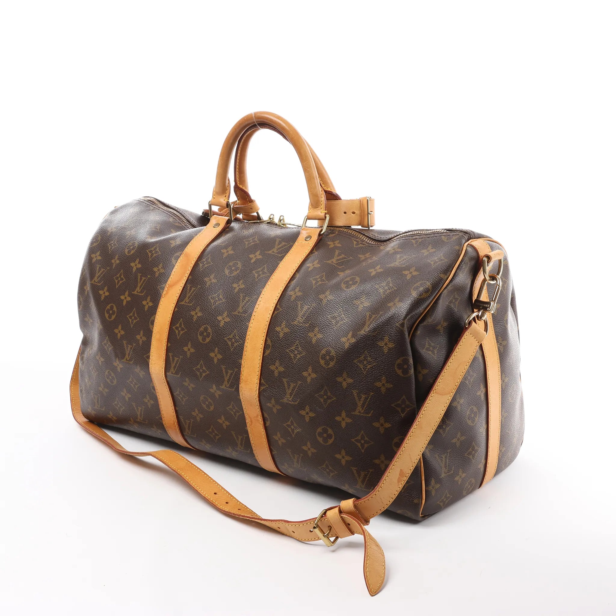 Louis Vuitton Keepall Bandoulière 50 Monogram Canvas Travel Bag in Brown M41416