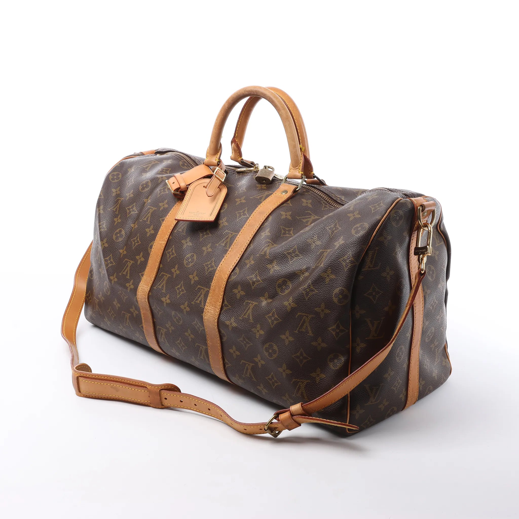 Louis Vuitton Keepall Bandoulière 50 Monogram Canvas Travel Bag in Brown M41416