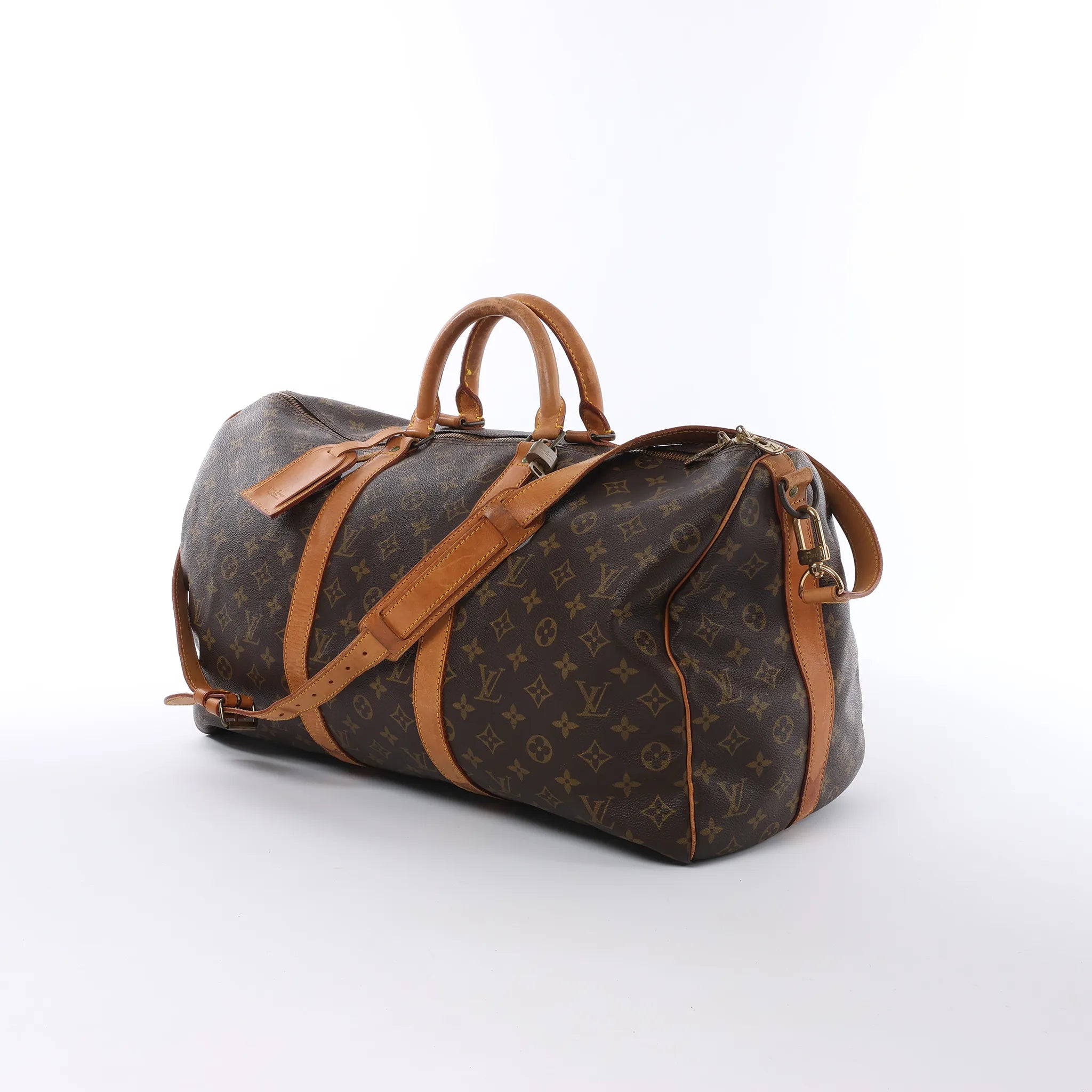 Louis Vuitton Keepall Bandoulière 50 Monogram Canvas Travel Bag in Brown M41416