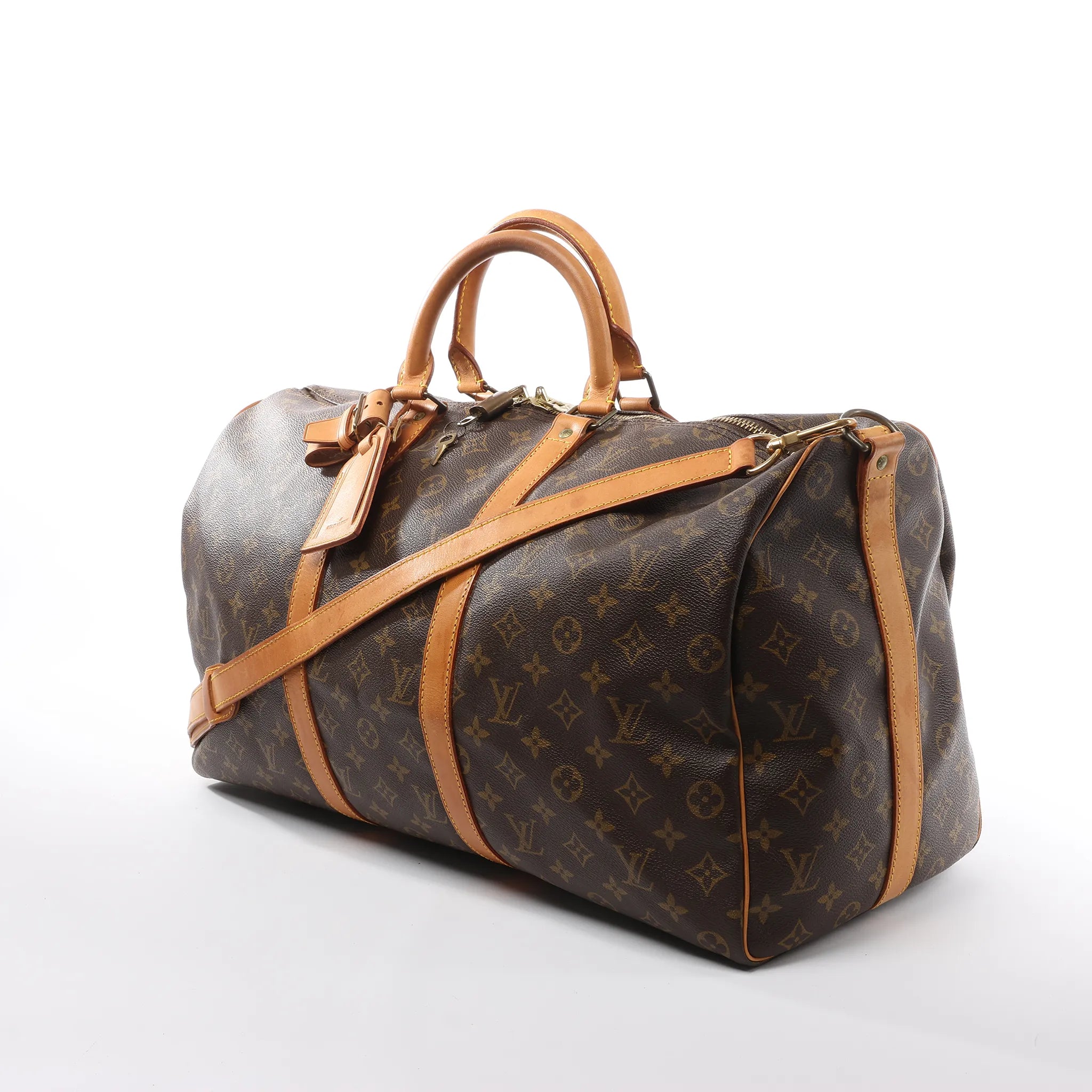 Louis Vuitton Keepall Bandoulière 50 Monogram Canvas Travel Bag in Brown M41416