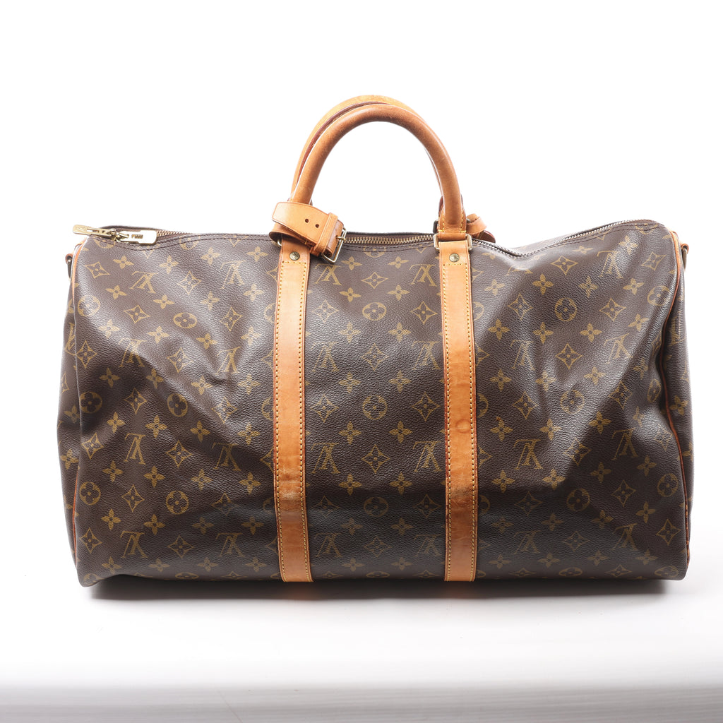 Louis Vuitton Keepall Bandoulière 50 Monogram Canvas Travel Bag in Brown M41416