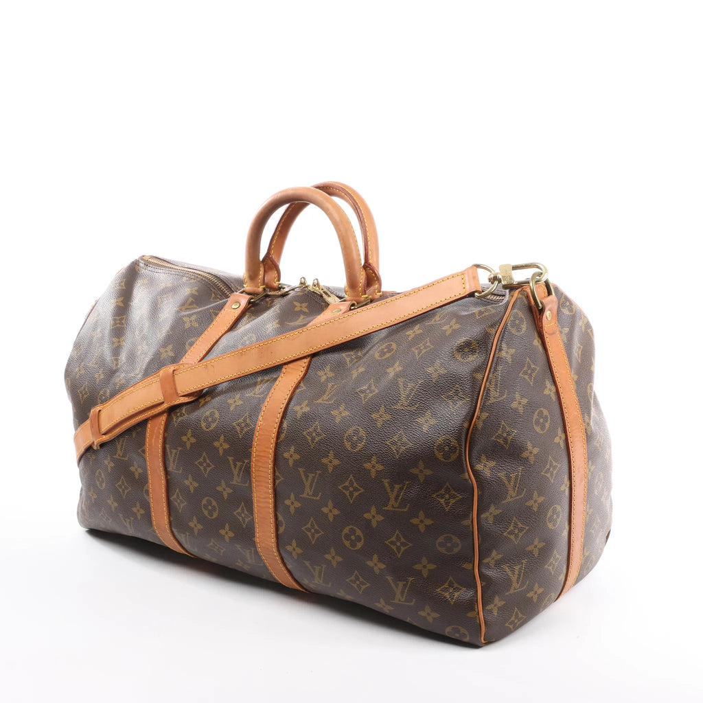 Louis Vuitton Keepall Bandoulière 50 Monogram Canvas Travel Bag in Brown M41416