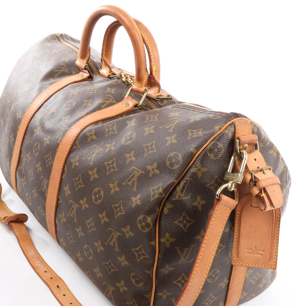 Louis Vuitton Keepall Bandoulière 50 Monogram Canvas Travel Bag in Brown M41416