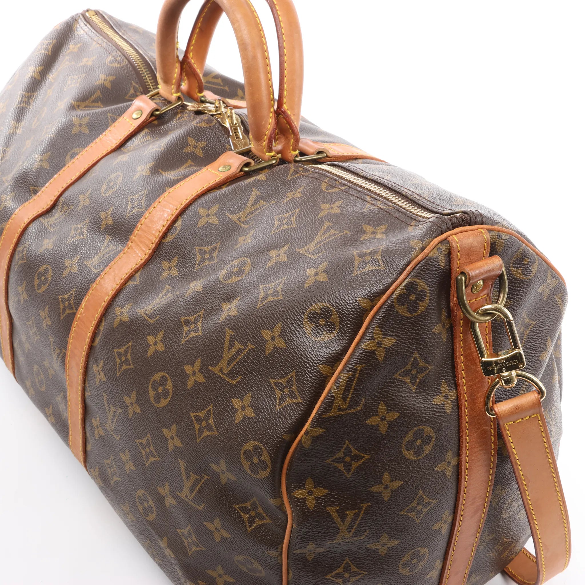 Louis Vuitton Keepall Bandoulière 50 Monogram Canvas Travel Bag in Brown M41416