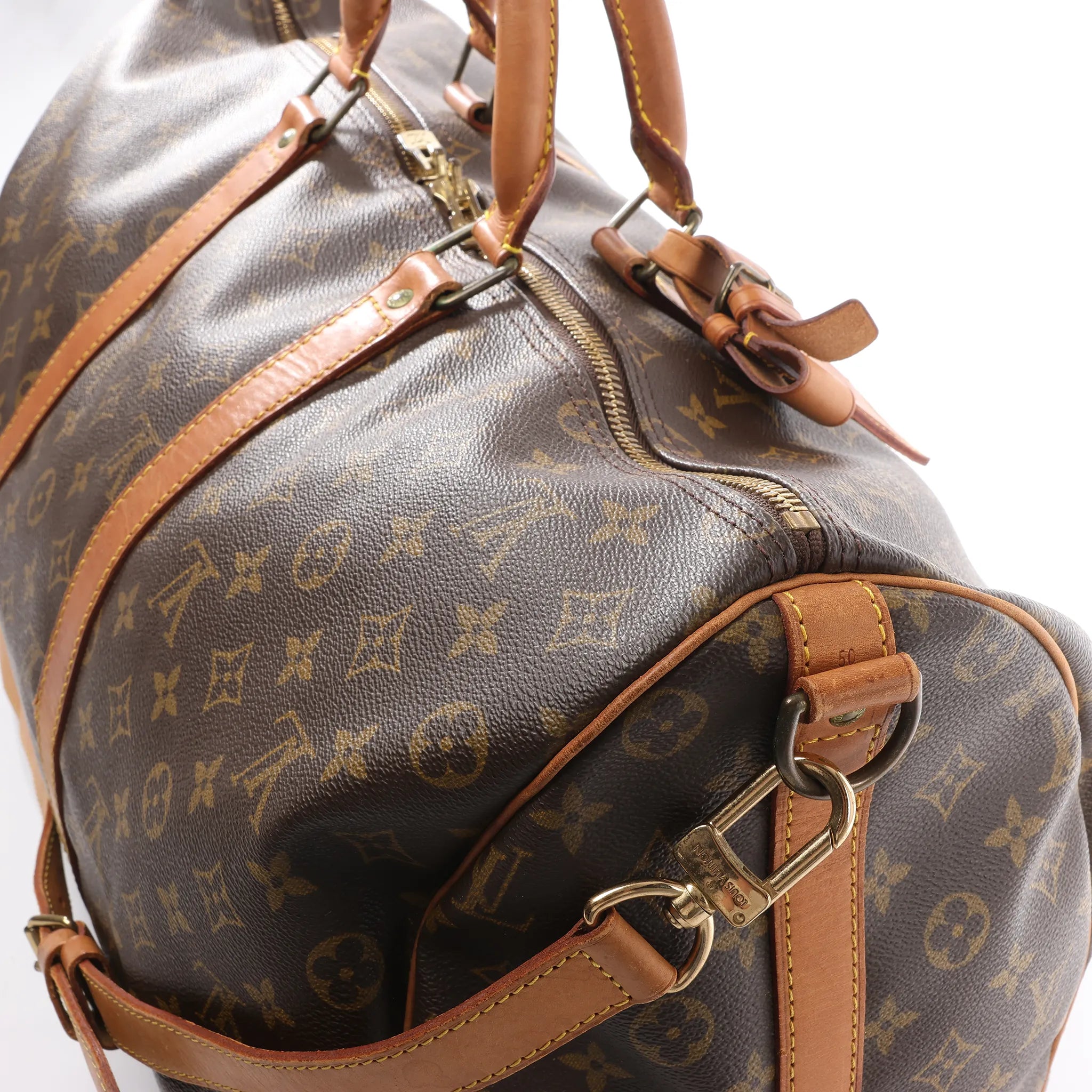 Louis Vuitton Keepall Bandoulière 50 Monogram Canvas Travel Bag in Brown M41416