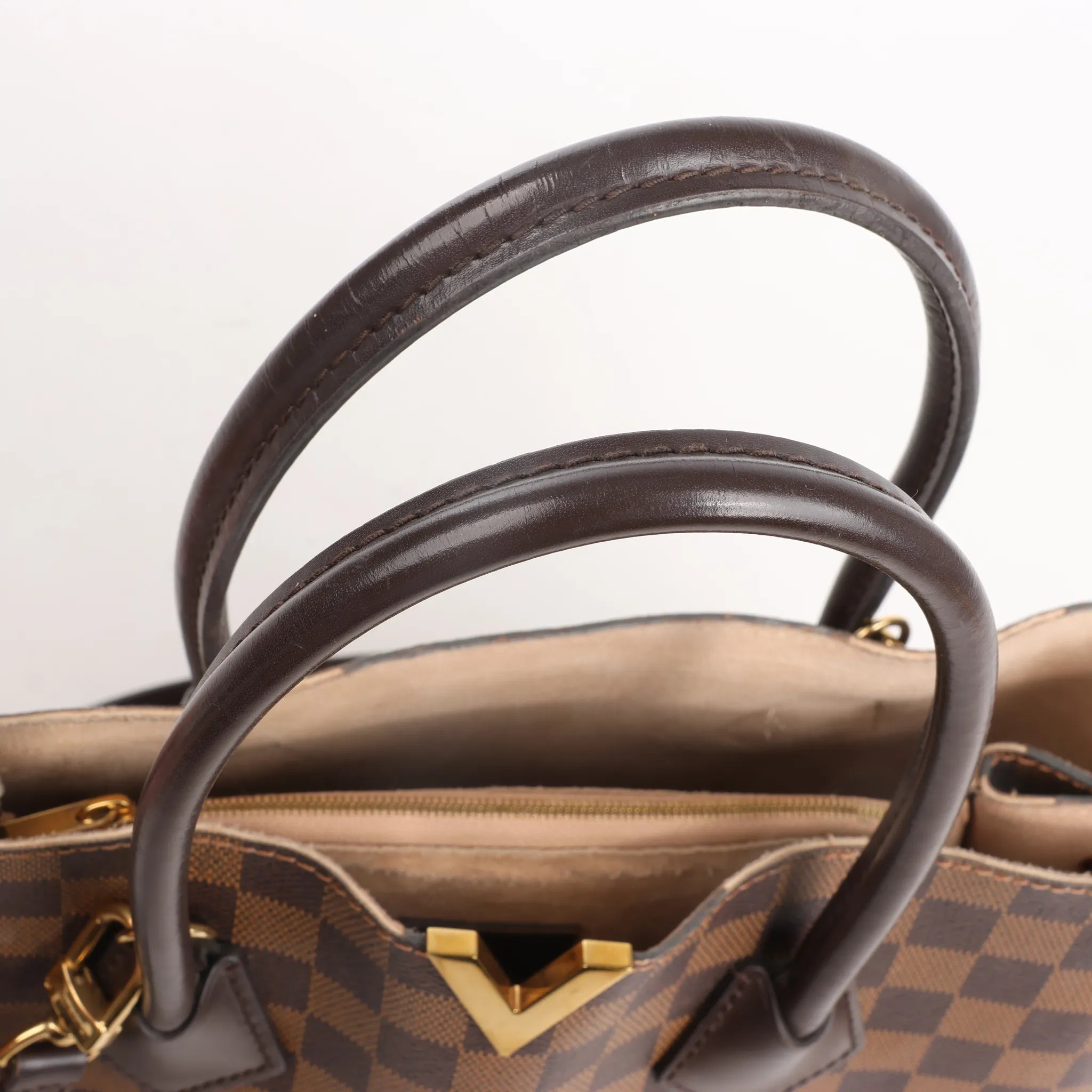 Louis Vuitton Kensington Damier Ebene 2Way Handbag in Brown N41435