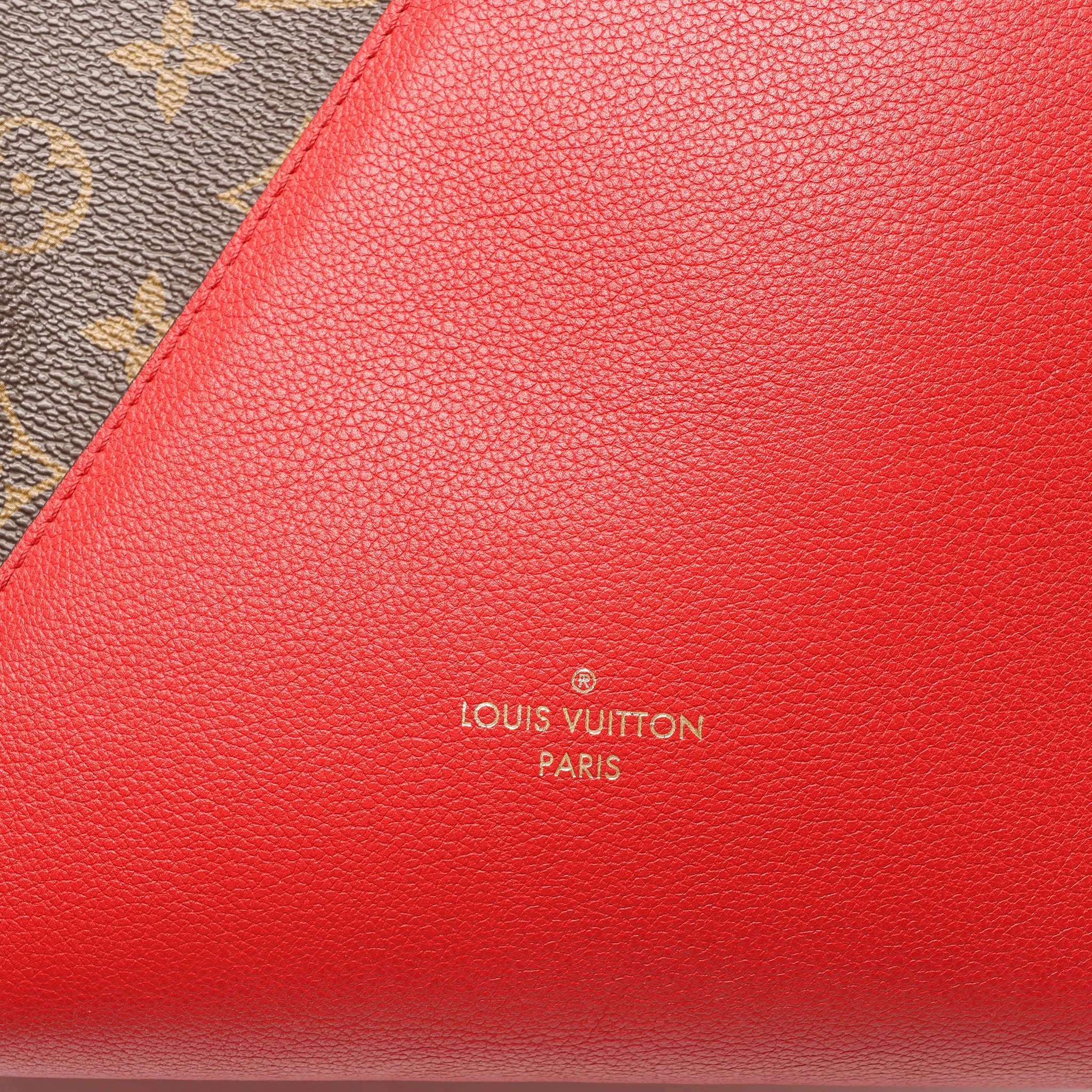 Louis Vuitton Kimono MM Monogram x Leather Shoulder Bag in Red x Brown M40459