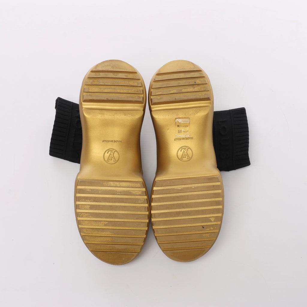 Louis Vuitton Archlight Sock High Top Sneaker Black × Gold CL1128, Size EU 41