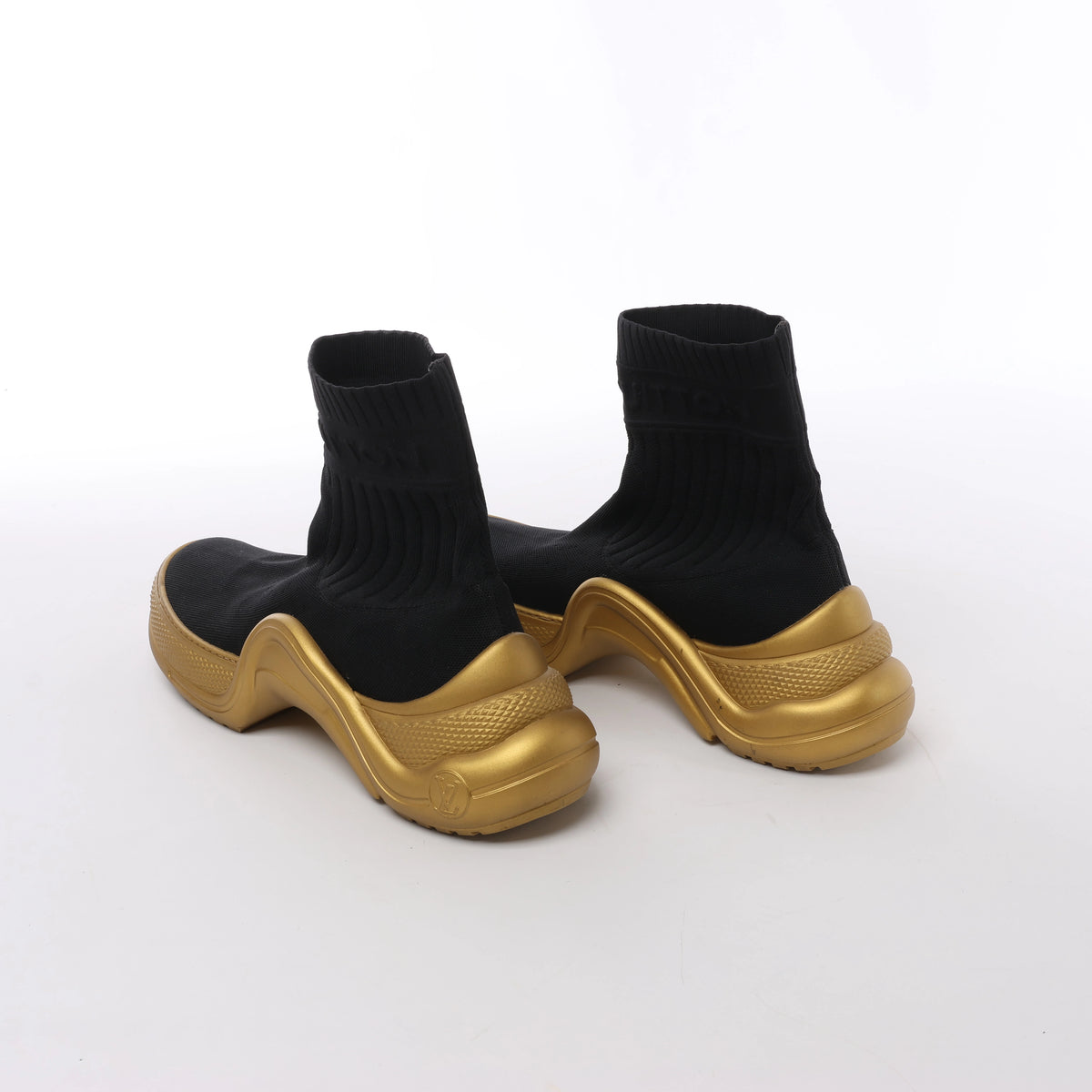 Louis Vuitton Archlight Sock High Top Sneaker Black × Gold CL1128, Size EU 41