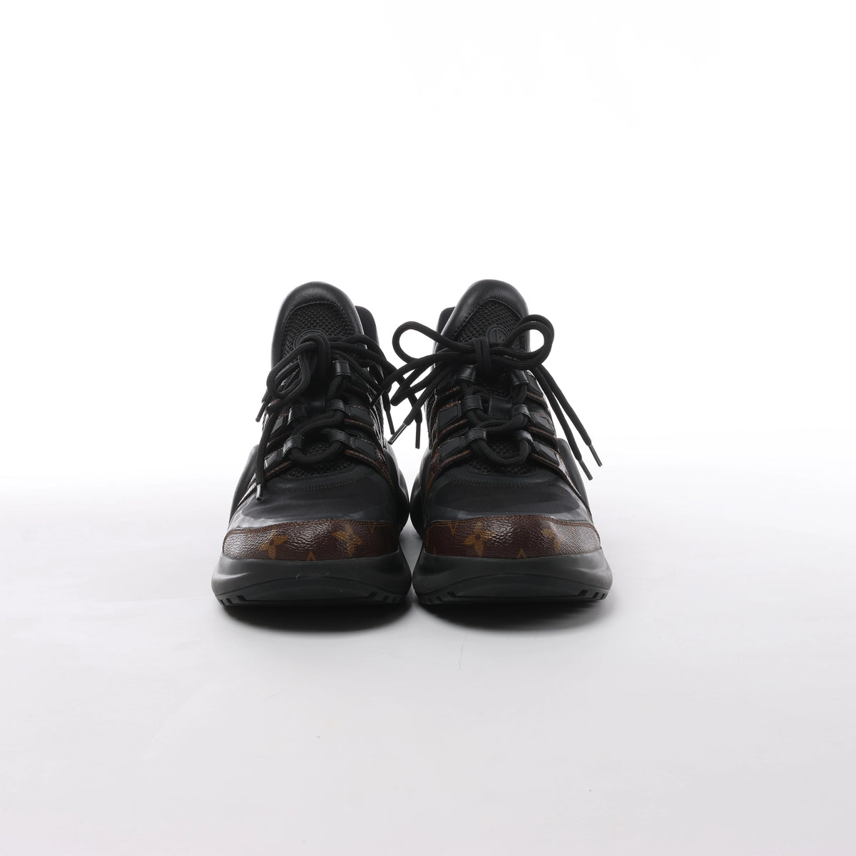 Louis Vuitton LV Archlight Monogram x Fabric Sneakers in Black × Brown GO0148, Size EU 40