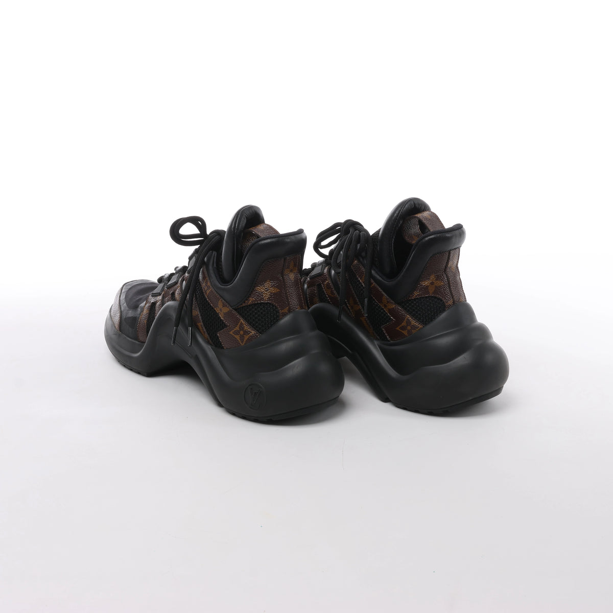 Louis Vuitton LV Archlight Monogram x Fabric Sneakers in Black × Brown GO0148, Size EU 40