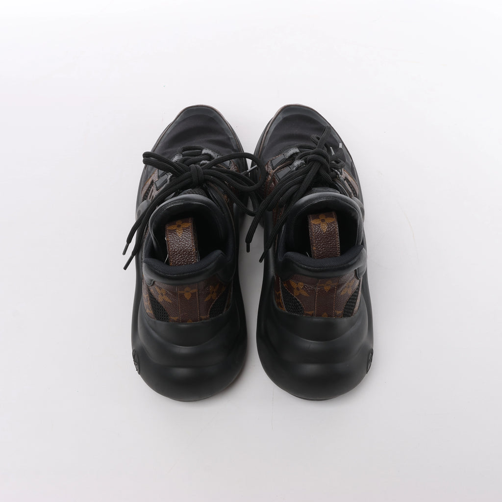 Louis Vuitton LV Archlight Monogram x Fabric Sneakers in Black × Brown GO0148, Size EU 40