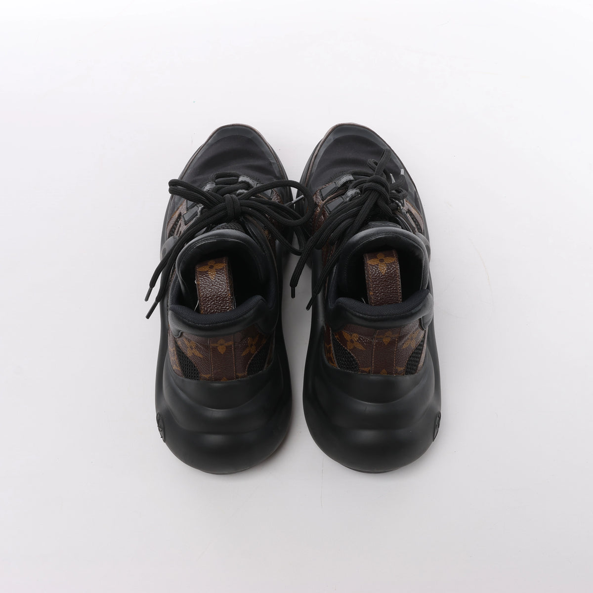 Louis Vuitton LV Archlight Monogram x Fabric Sneakers in Black × Brown GO0148, Size EU 40
