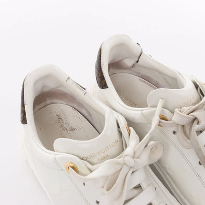 Louis Vuitton Leather Monogram Time Out Sneakers in White, Size 38 EU
