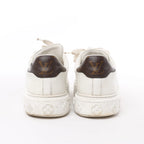 Louis Vuitton Leather Monogram Time Out Sneakers in White, Size 38 EU