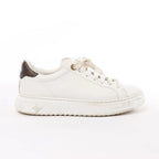 Louis Vuitton Leather Monogram Time Out Sneakers in White, Size 38 EU