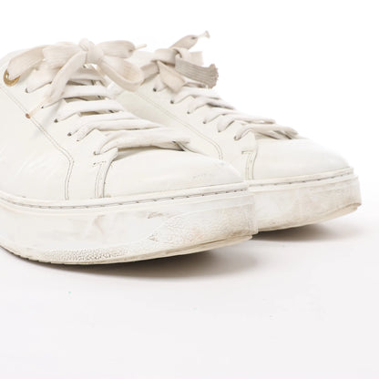 Louis Vuitton Leather Monogram Time Out Sneakers in White, Size 38 EU