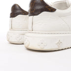 Louis Vuitton Leather Monogram Time Out Sneakers in White, Size 38 EU