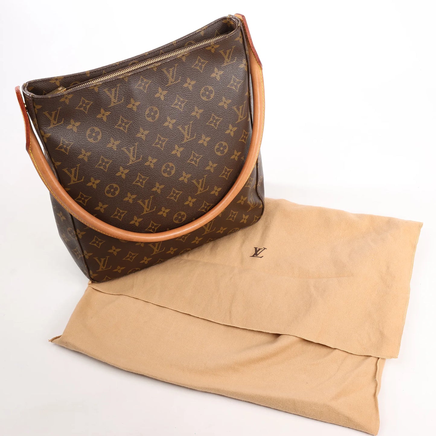 Sac bandoulière Louis Vuitton Looping GM en toile Monogram marron M51145