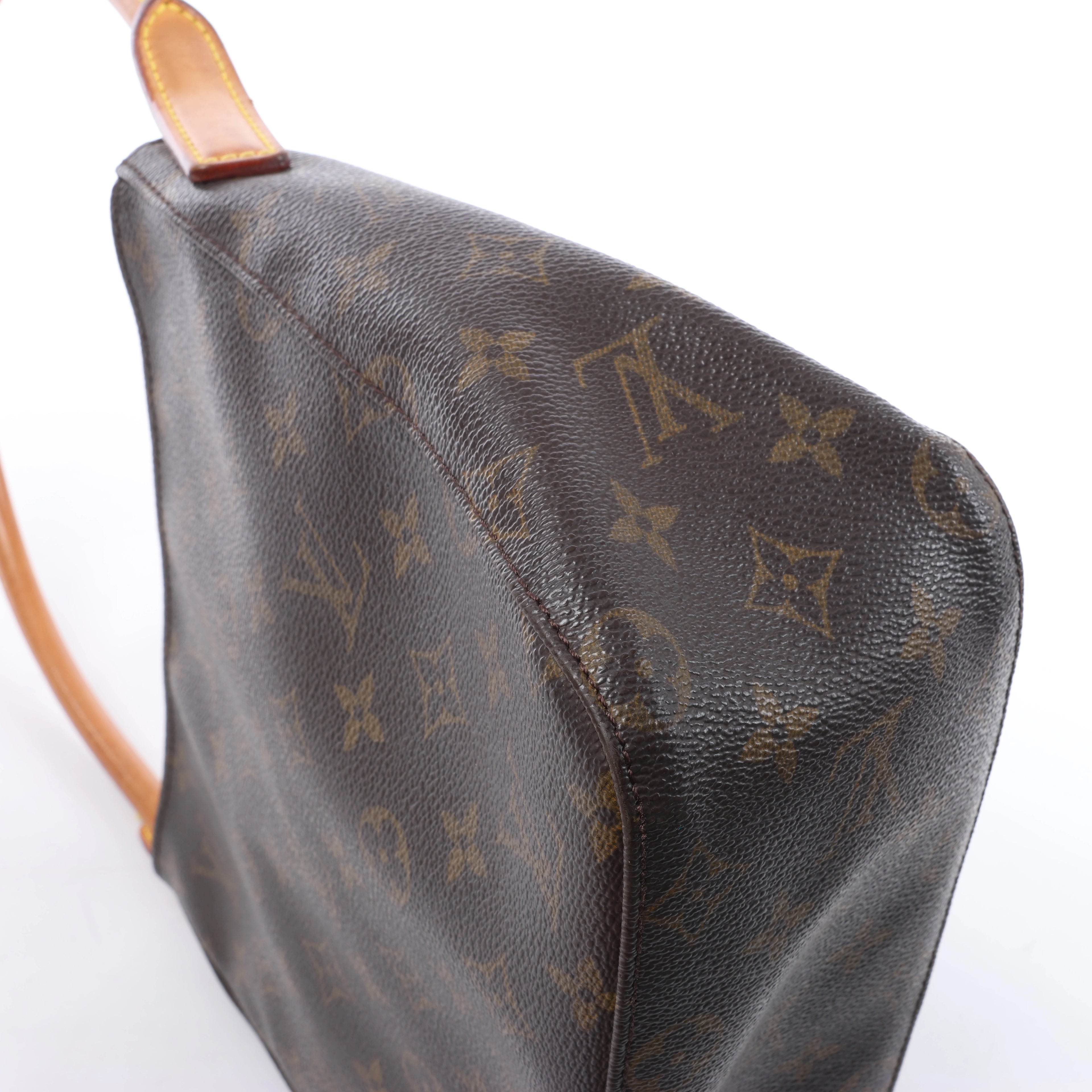 Bolso de hombro Louis Vuitton Looping MM Monogram de lona en marrón M51146