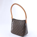 Bolso de hombro Louis Vuitton Looping MM Monogram de lona en marrón M51146