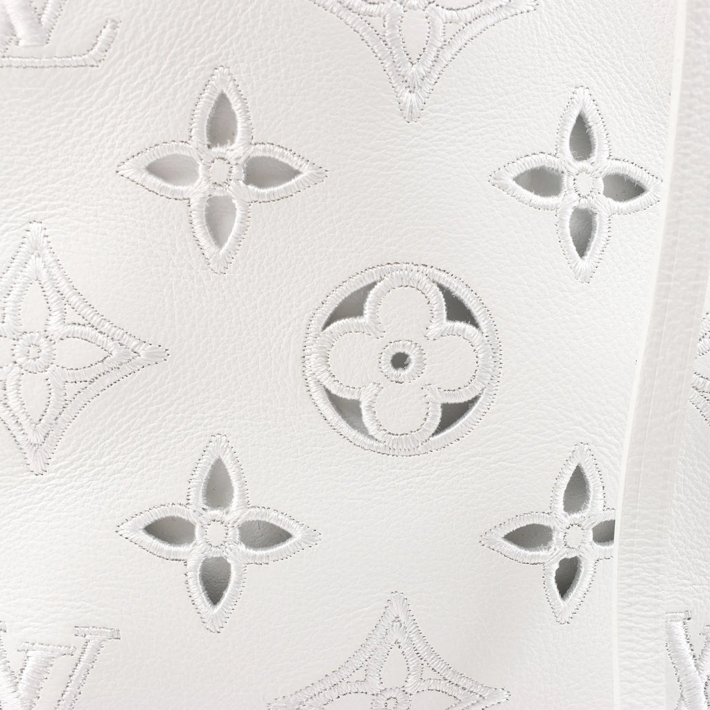 Louis Vuitton Petit Noe NM Monogram Cutout Shoulder Bag in White M20740