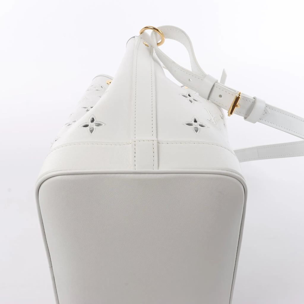 Louis Vuitton Petit Noe NM Monogram Cutout Shoulder Bag in White M20740