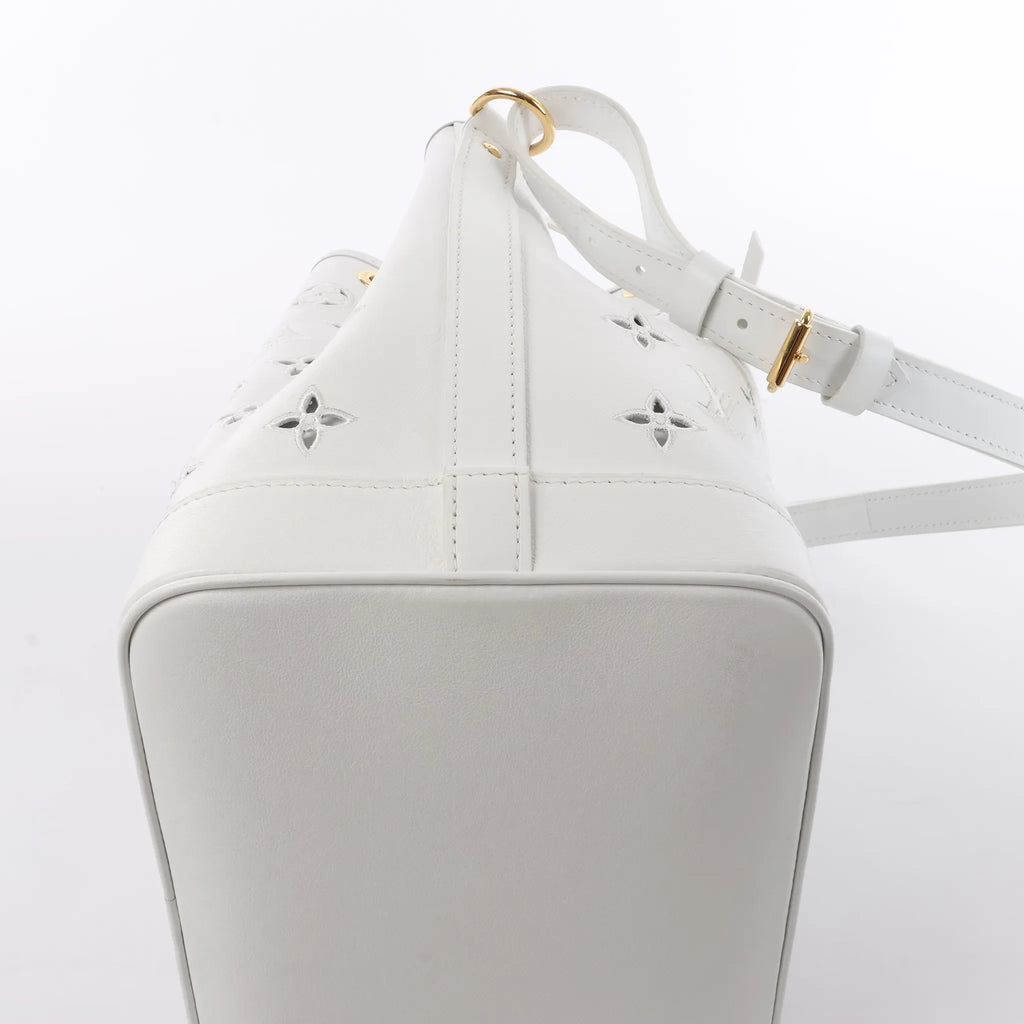 Louis Vuitton Petit Noe NM Monogram Cutout Shoulder Bag in White M20740