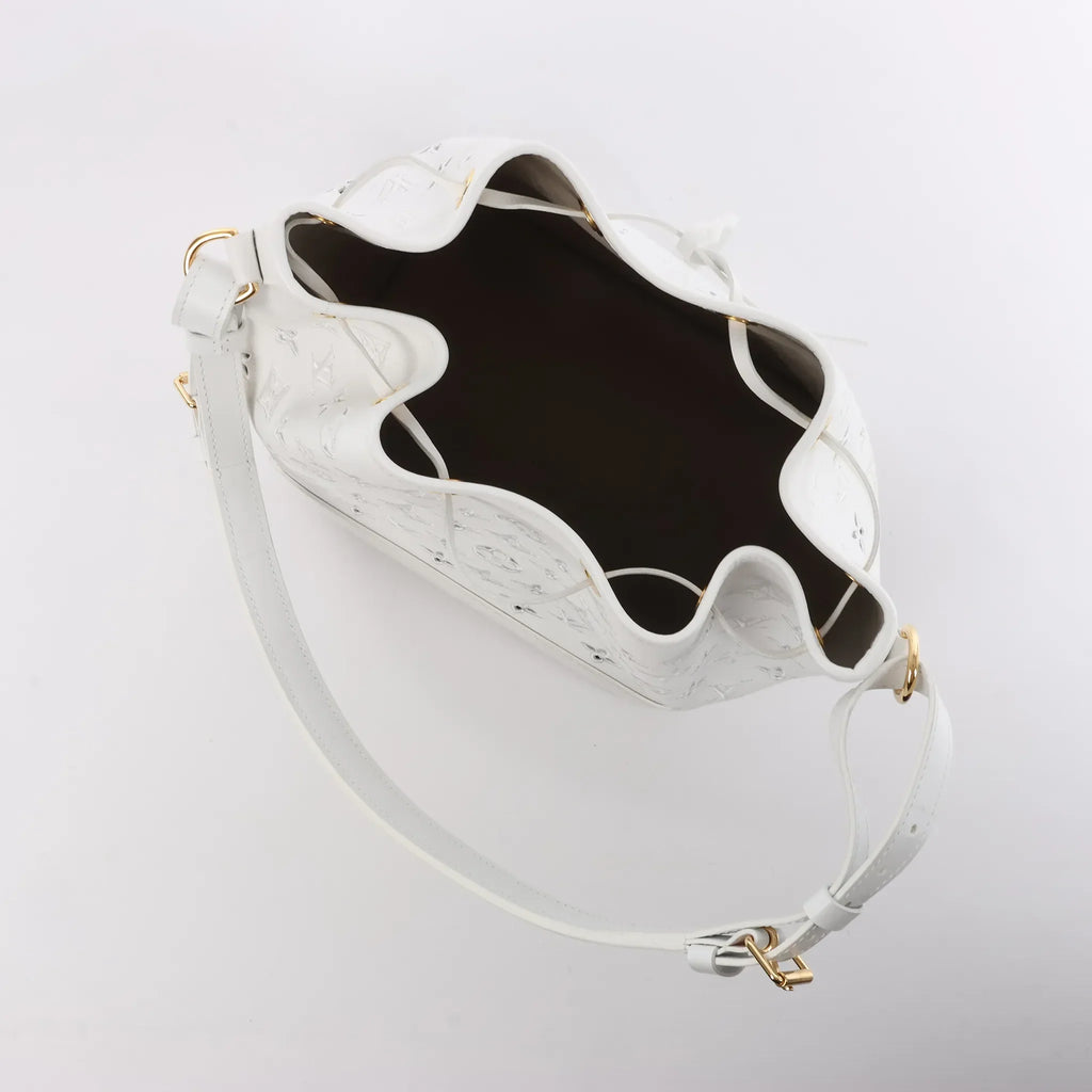 Louis Vuitton Petit Noe NM Monogram Cutout Shoulder Bag in White M20740