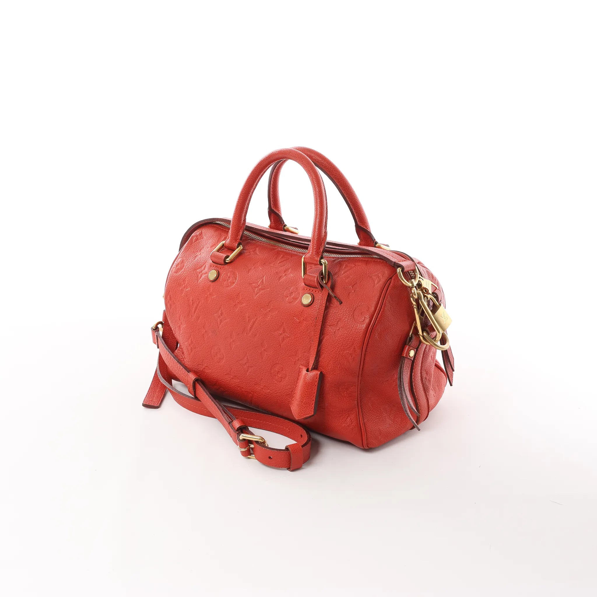 Louis Vuitton Speedy Bandoulière 25 Monogram Empreinte Handbag in Red M40758