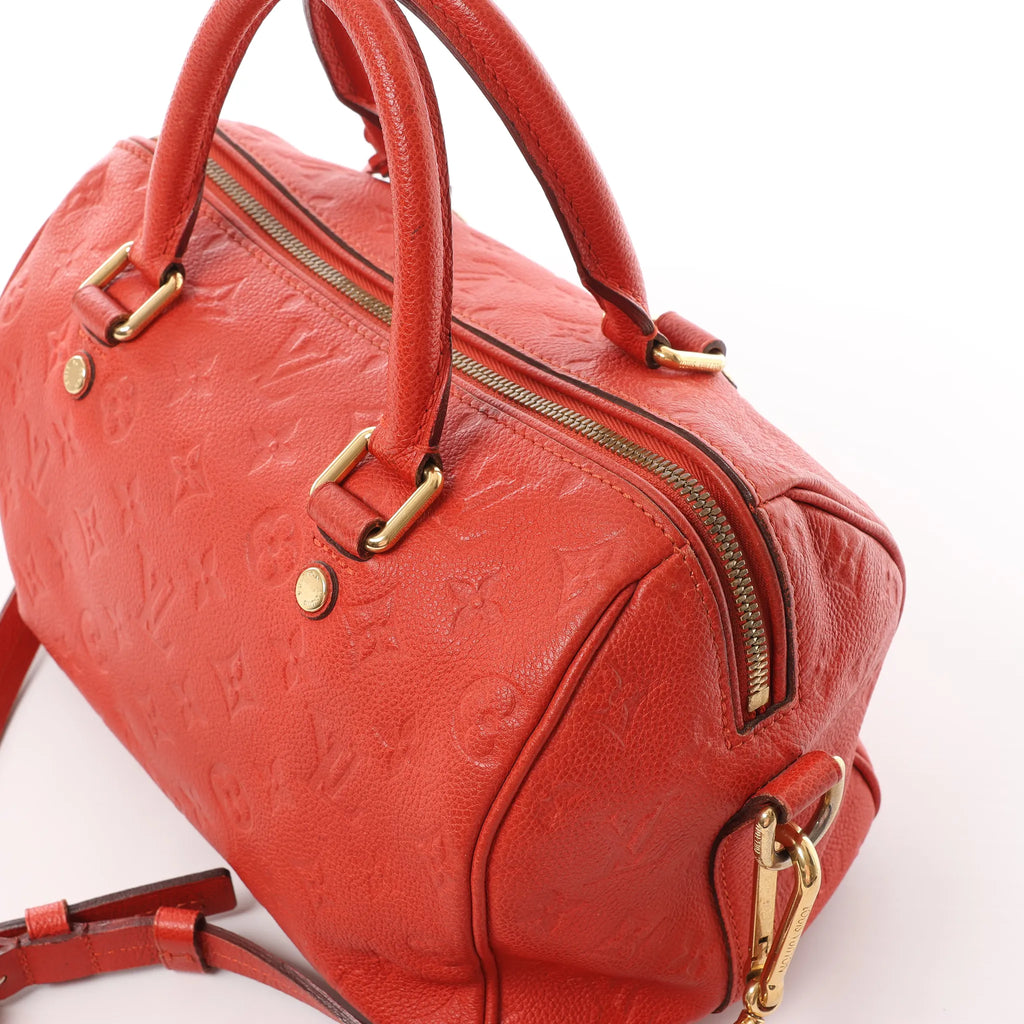 Louis Vuitton Speedy Bandoulière 25 Monogram Empreinte Handbag in Red M40758