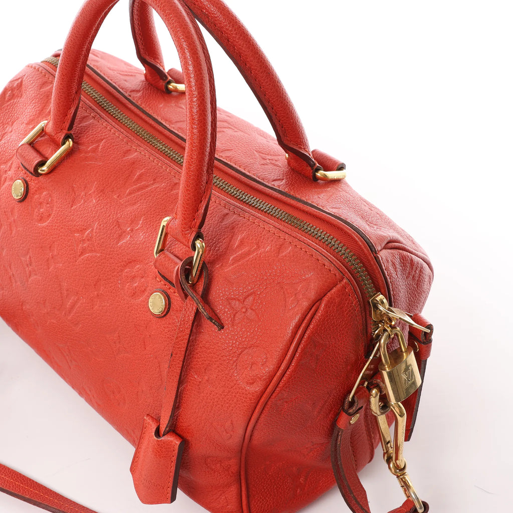 Louis Vuitton Speedy Bandoulière 25 Monogram Empreinte Handbag in Red M40758