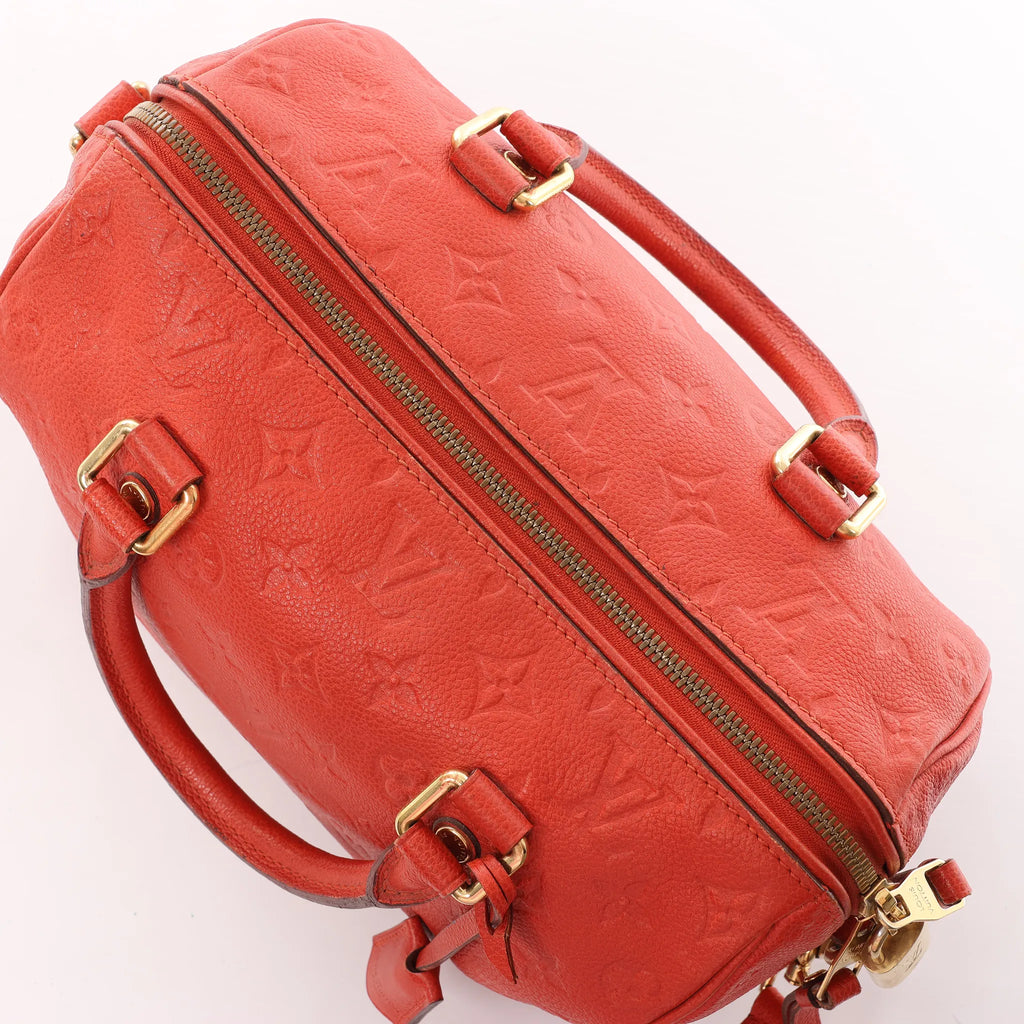 Louis Vuitton Speedy Bandoulière 25 Monogram Empreinte Handbag in Red M40758