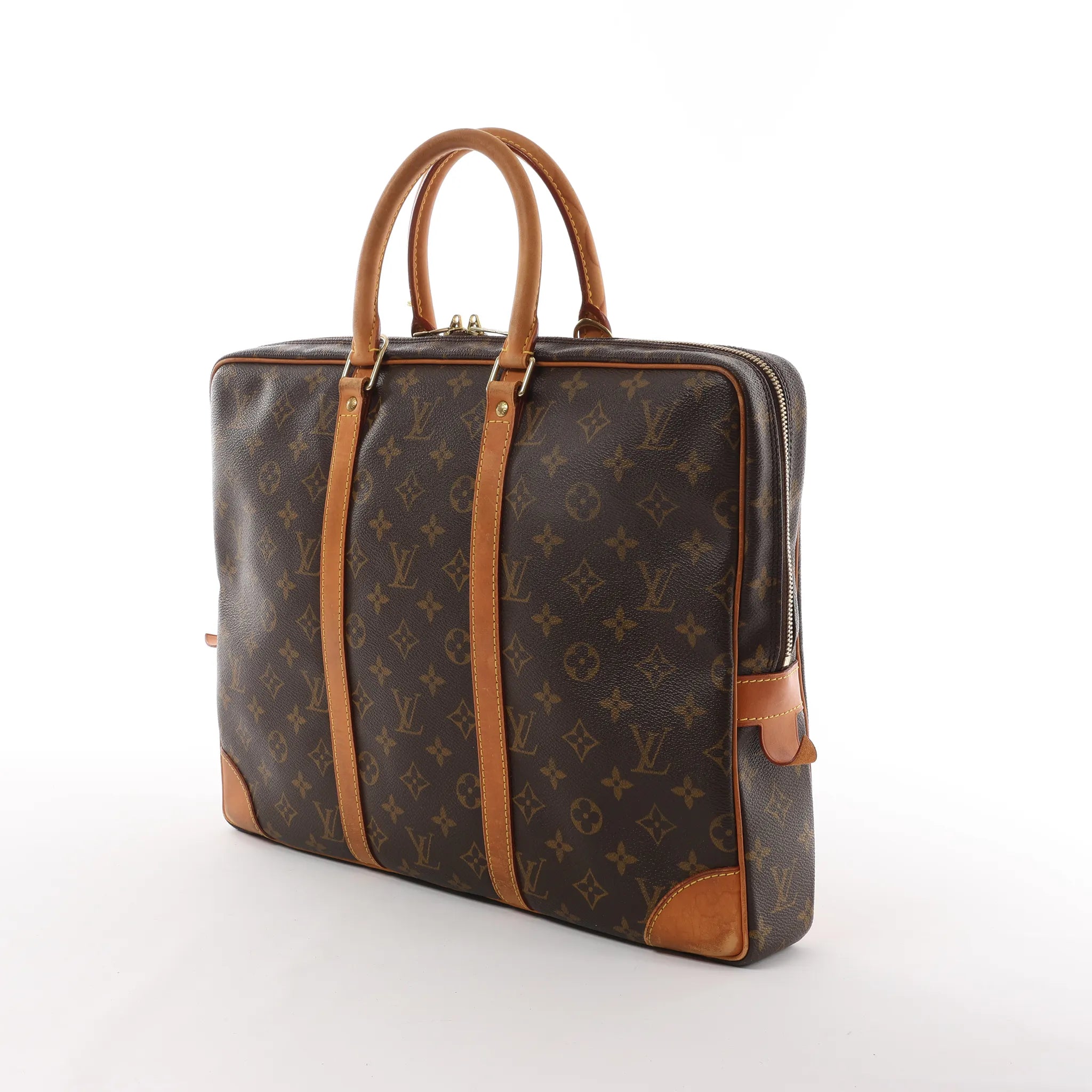 Louis Vuitton Porte Documents Voyage Monogram Canvas Handbag in Brown M53361