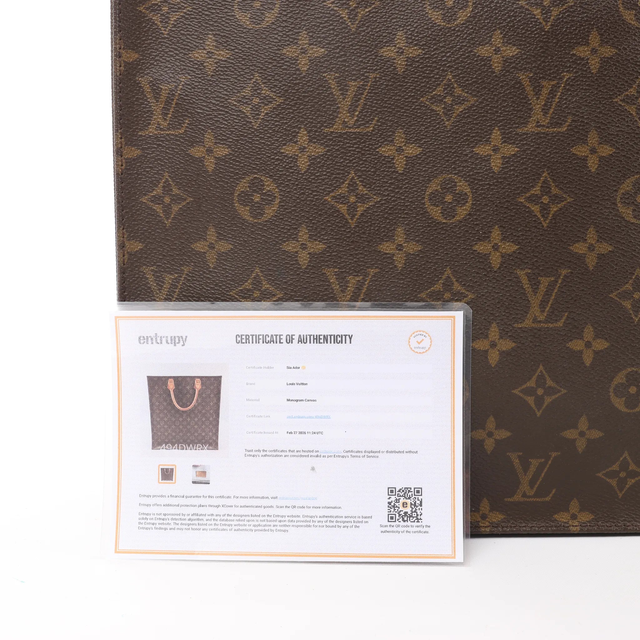 Louis Vuitton Sac Plat Monogram Canvas Handbag in Brown M51140