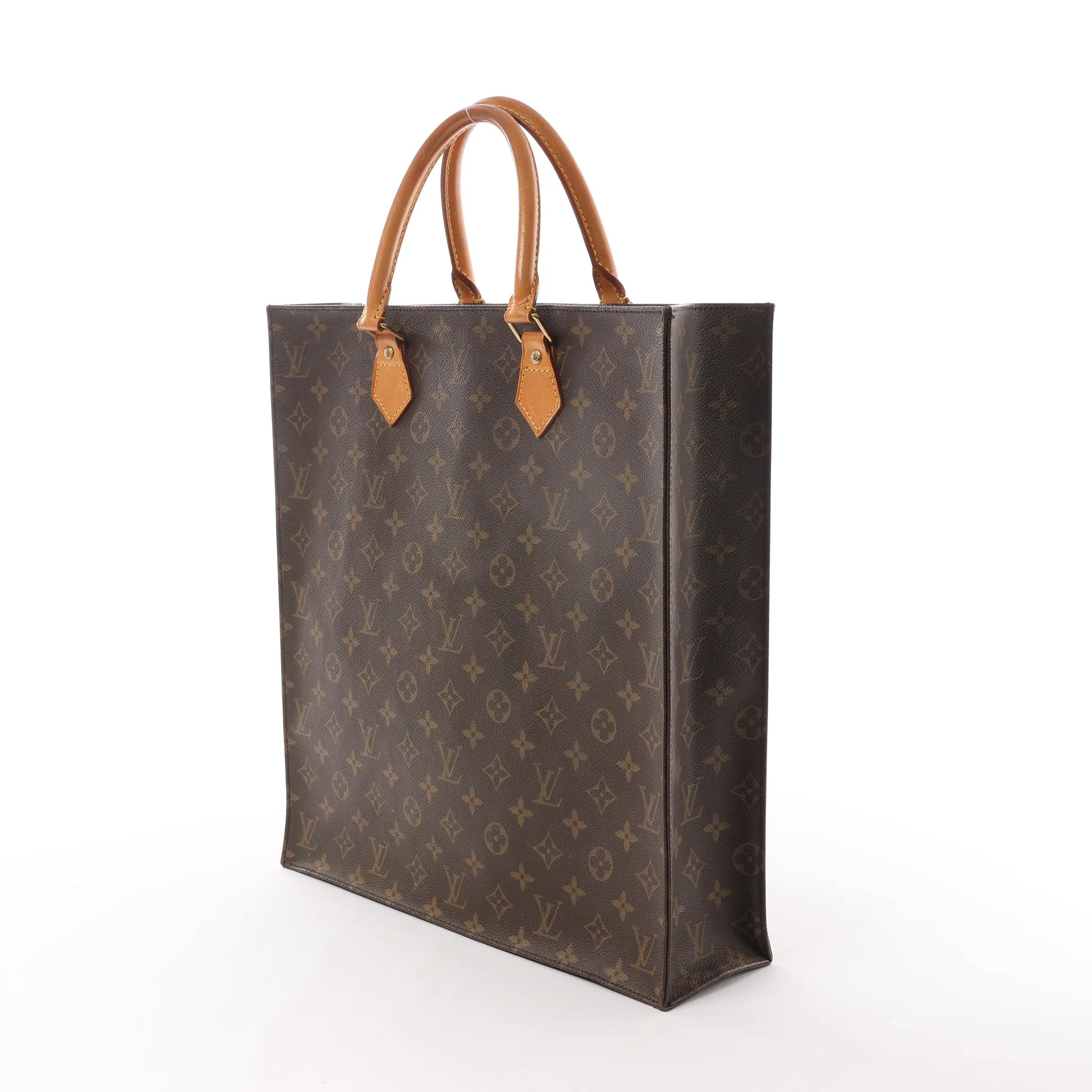 Louis Vuitton Sac Plat Monogram Canvas Handbag in Brown M51140