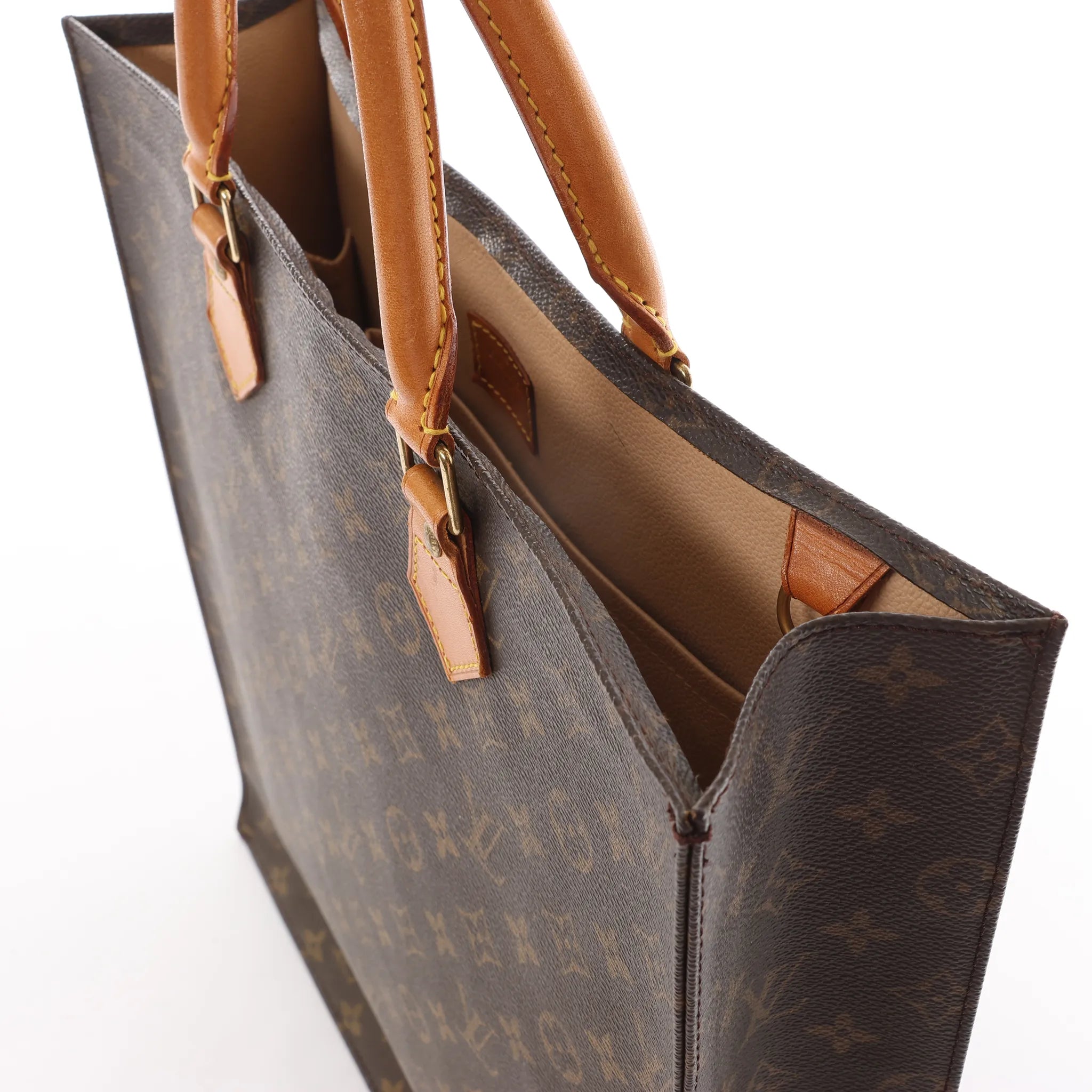 Louis Vuitton Sac Plat Monogram Canvas Handbag in Brown M51140