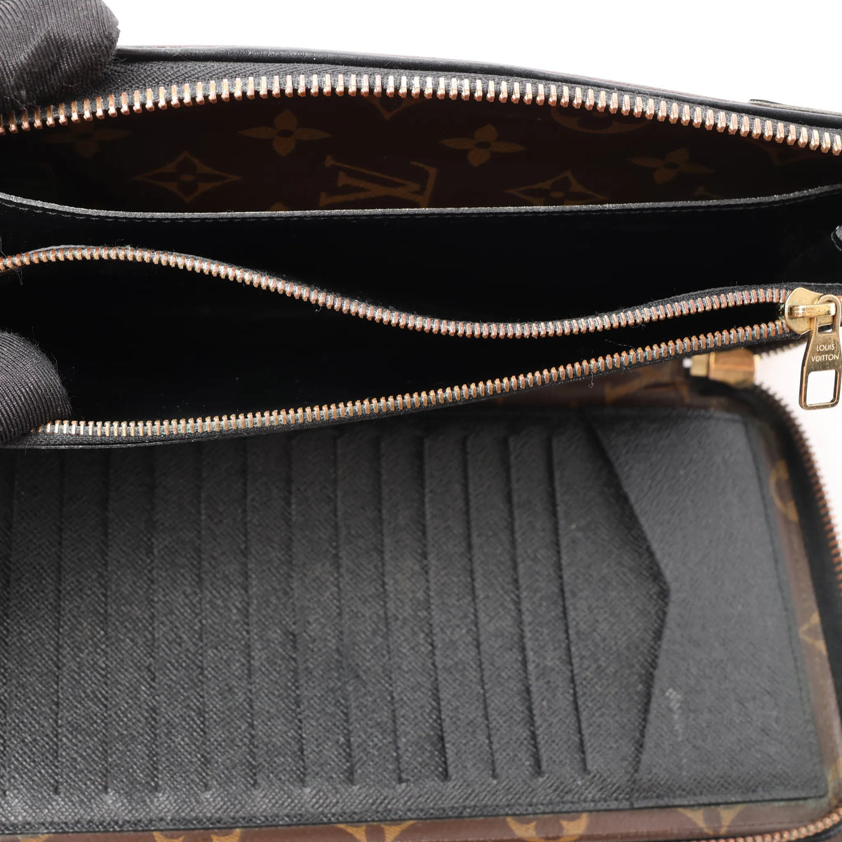 Louis Vuitton Macassar Daily Organizer Monogram Wallet Brown x Black M60679