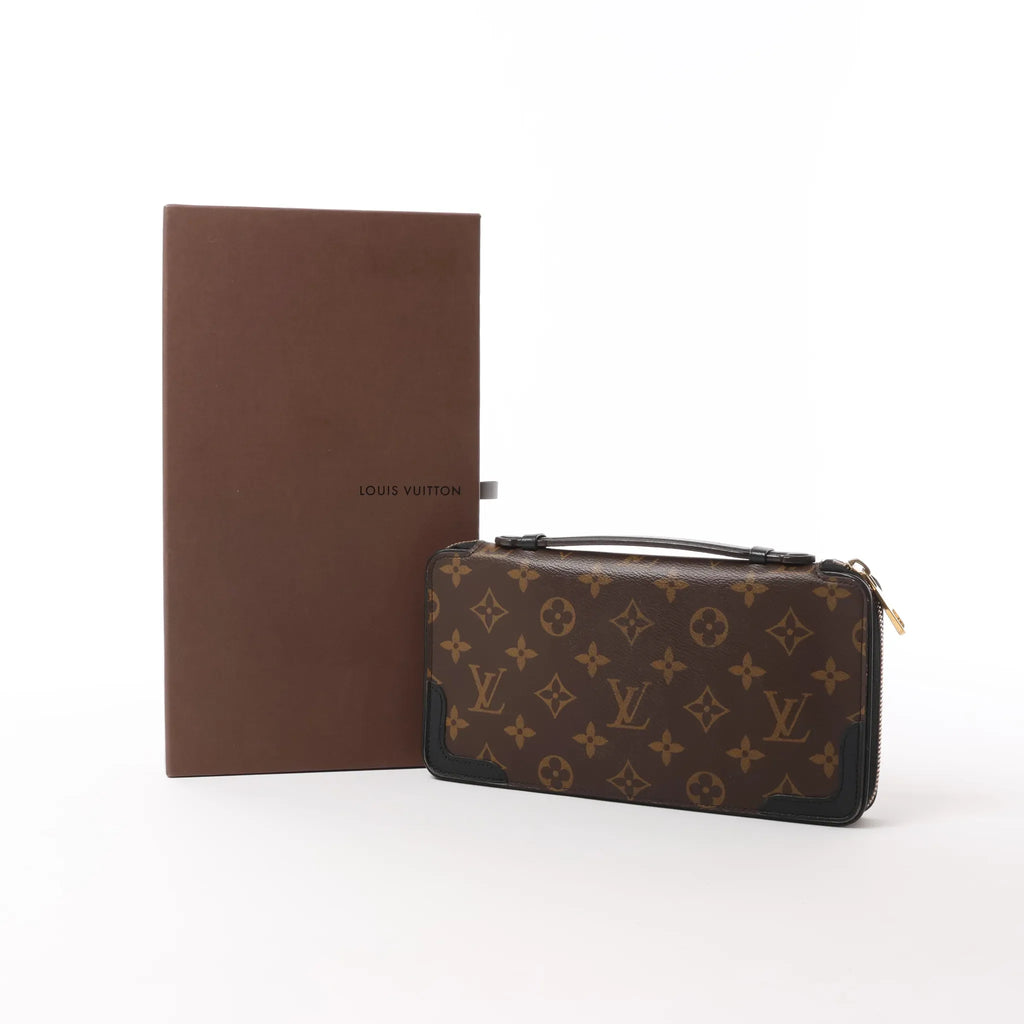 Louis Vuitton Macassar Daily Organizer Monogram Wallet Brown x Black M60679