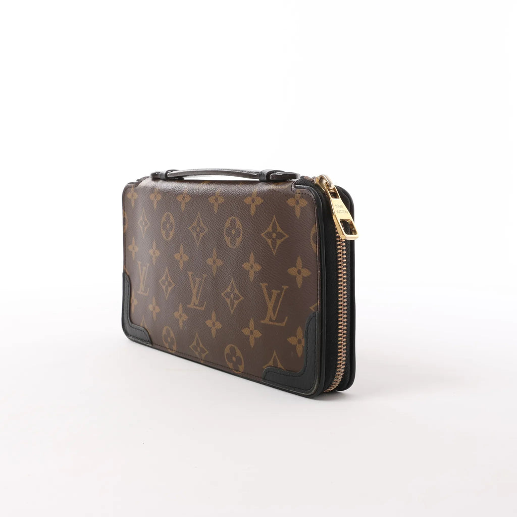 Louis Vuitton Macassar Daily Organizer Monogram Wallet Brown x Black M60679