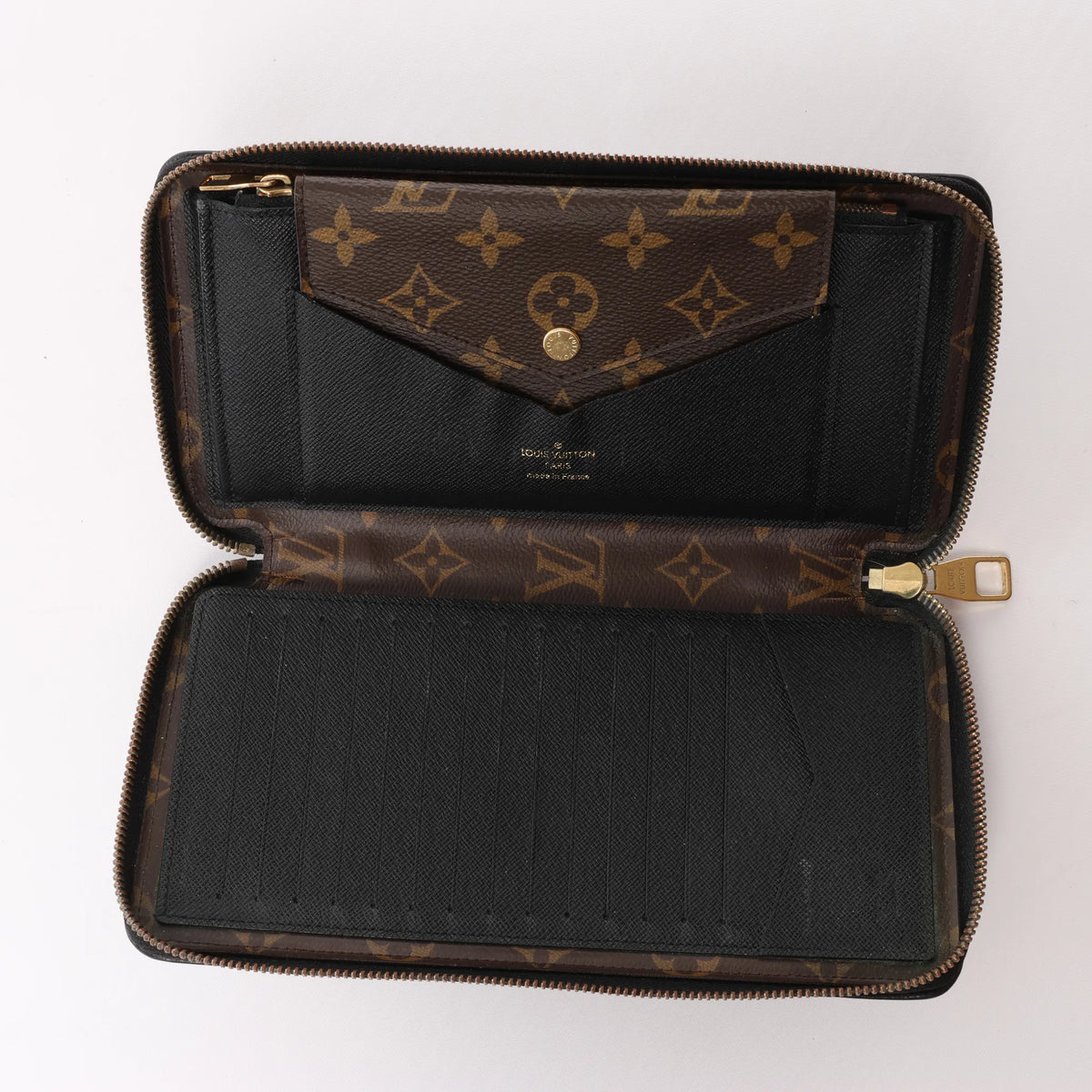 Louis Vuitton Macassar Daily Organizer Monogram Wallet Brown x Black M60679
