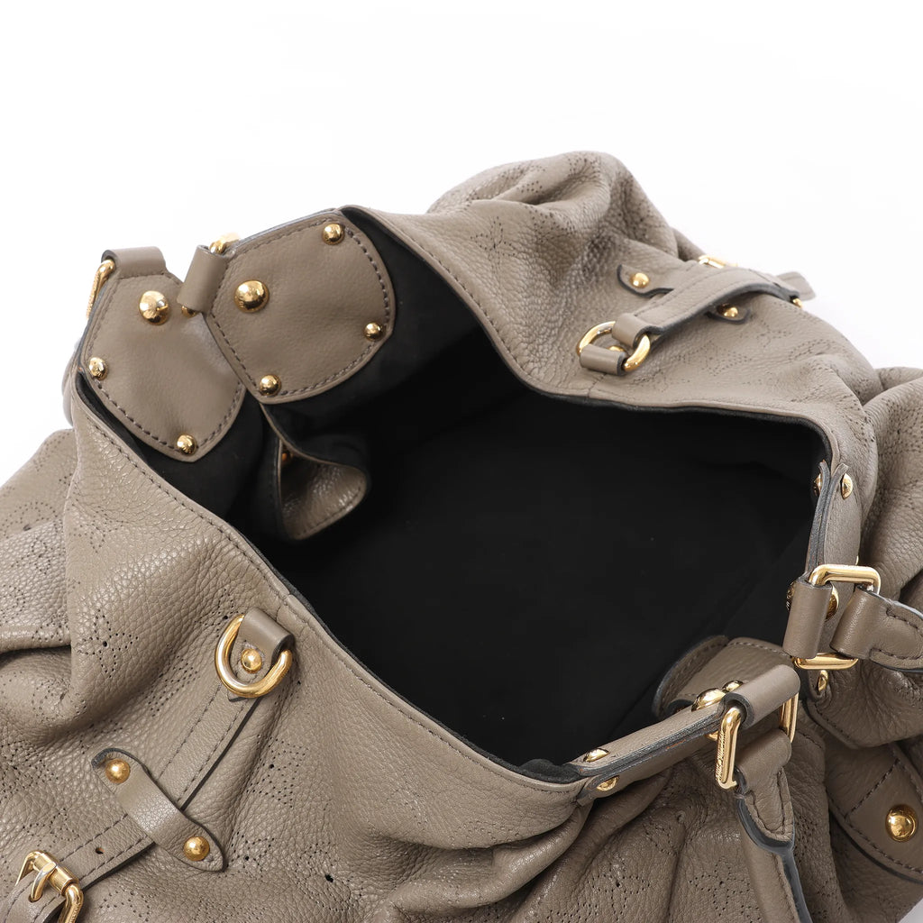 Louis Vuitton Mahina L Monogram Leather Shoulder Bag in Brown M93121
