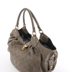 Louis Vuitton Mahina L Monogram Leather Shoulder Bag in Brown M93121