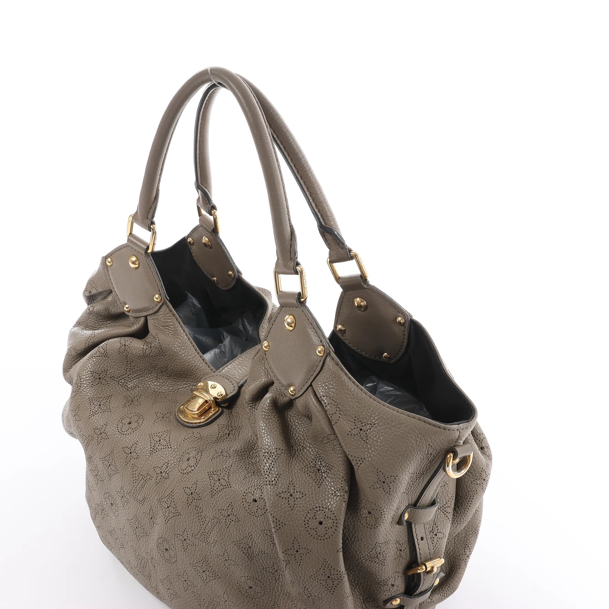 Louis Vuitton Mahina L Monogram Leather Shoulder Bag in Brown M93121