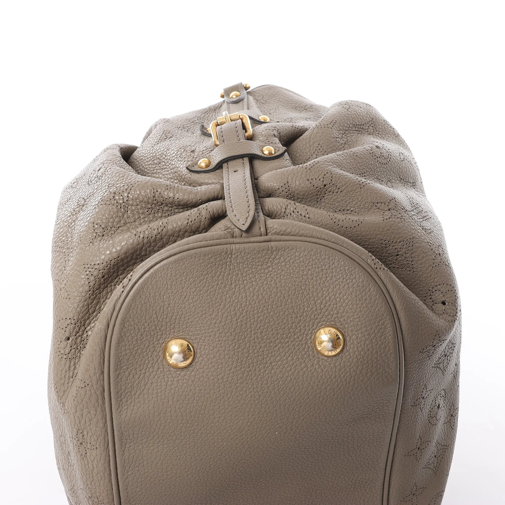 Louis Vuitton Mahina L Monogram Leather Shoulder Bag in Brown M93121