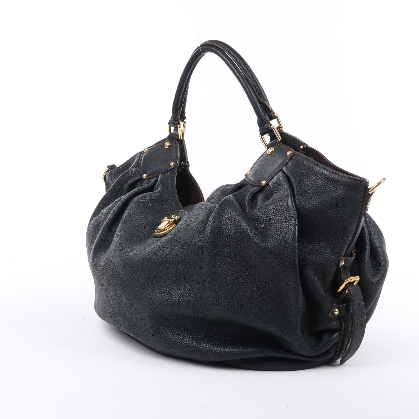 Sac à main Louis Vuitton Mahina Lunar L en cuir noir M95765