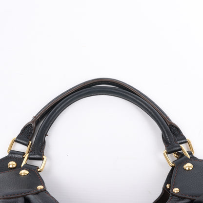Sac à main Louis Vuitton Mahina Lunar L en cuir noir M95765
